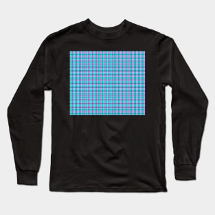 Turquoise and Pink Geometric Pattern Long Sleeve T-Shirt